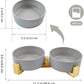 Ceramic Cat Bowls with Bamboo Stand,Non-Slip Small Dog Food and Water Bowl Set Non-Spill Cats Feeder Dish Modern Cute Weighted Cat Dishes for Small Dogs Puppy Cats Kitten(Grey)
