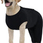 Kuoser Dog Surgery Suit Female Spay Male Neuter, Dog Leg Sleeve to Stop Licking Soft Dog Onesie for Abdominal Wound, Dog Recovery Suit Rear Leg Sleeves Pet Elbow Brace Protector, Black M
