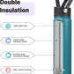 Insulated Water Bottle 24oz Stainless Steel Sport Bottles with 3 Lids,Light Blue