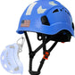 AOLAMEGS Construction Safety Hard Hat - ANSI Z89.1 Type Ι OSHA Approved Safety Helmets with Chin Straps Lightweight Reflective Vented ABS Hard Hats For Men Women Industrial Workwear 6-point Suspension