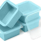 2-Cup Silicone Freezer Trays with Lids – Perfect for Meal Prep, Portion Control, and Easy Freezing-Meal Prep Container Molds for Soup,Leftovers (Aqua, 4 Pack)