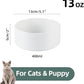 Ceramic 5.1inch Set of 2 Dog and Cat Bowls, Food and Water Feeder for Small Breed Dogs, Kitty, Cats, 2pcs Dog & Cat Dishes(2 Bowls, White)