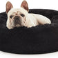 Love's cabin Calming Cat Bed for Indoor Cats,Anti-Anxiety Donut Round Dog Bed,Fluffy Faux Fur Washable Pet Bed for Small Medium Dogs and Cats,Black,20in