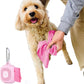 Sweet Paws Portable Dog Paw Towel, Lightweight & Super Absorbent Microfiber, Clips onto Leash, Quick Drying Towel for Dogs Paws with Silicone Case, Dry Dog’s Paws on The Go - Small - Rosy Glow