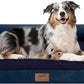 Extra Large Dog Bed-Orthopedic Waterproof XL Dog Bed for XLarge Extra Big Dogs - Foam Couch Sofa Washable with Removable Cover-Navy Blue