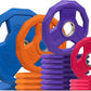 SPART Color Coded Weight Plate 2-Inch Rubber Coated Olympic Grip Plate for Barbell, Solid Cast Iron Weight Plates for Strength Training, Weightlifting, Crossfit, Home Gym, 2.5LB/5LB/10LB/25LB/35LB/45LB, Pair