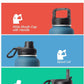 Water Bottle 32 oz Insulated with Straw, Coolflask Stainless Steel Metal 3 Lids Water Flask Wide Mouth for Sports or Office, Non-BPA Keep Cold Up to 48 Hrs or Hot Up to 24 Hrs, Samurai Cyan