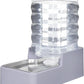 Automatic Pet Water Dispenser: 8L Light Gray Gravity Feeder with Stainless Steel Bowl - BPA-Free for Dogs Cats - No Spill Design