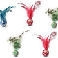 Cat Toy Balls, 5 PCS Colorful Feather Bouncy Balls for Cats No Noise Interactive Kitten Toys Cat Exercise Ball, Safe for Your Kitty (C)