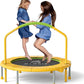 CLORIS 38in/48in Folding Trampoline - Max Load 220lbs / 450lbs Mini Trampoline Rebounder Trampoline for Adults with Adjustable Foam Handle, with safty Padded Cover Best Gift for Kids/Adult