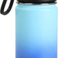 DRINCO Stainless Steel Water Bottle Spout Lid Vacuum Insulated Double Wall Water Bottle Wide Mouth (40oz 32oz 22oz 18oz 14oz) Leak Proof Keeps Cold or Hot (14 oz, 14oz Morning Sky Blue)