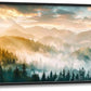 Mountain Large Wall Art Foggy Forest Landscape Pictures Sunrise Wall Decor Nature Scenery Canvas Print Painting Artwork for Bathroom Living Room Bedroom 60L" x 30W"