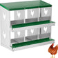6 Hole Chicken Nesting Box with Roll Out Egg Tray, Rustproof & Ventilated Chicken Laying Boxes for Hens, Chickens, Ducks | Easy-Clean Poultry Coop Accessories