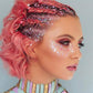 Mysense Pink Body Glitter Stick, Singer Concert Outfit Face Glitter Makeup, Festival Rave Pride Accessories, Hair Glitter Gel for Kids Women, Sparkling Mermaid Sequin Chunky Glitter Face Paint, 0.56oz