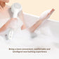 Electric Body Brush Back Scrubber for Shower, Waterproof Long Dual Handle Power Body Scrubber with 3 Heads, Rechargeable Bath Brush & 2 Speeds, for Cleansing, Exfoliating and Massaging Skin