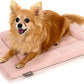 KindTail Dog Crate Pad - Soft Velvet, Reversible Bed - Machine Washable Kennel Mat for Pets up to 15 lbs, Mattress for Cozy Sleeping - 20” x 15” x 1” (Pink, Small)