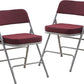 BOOSDEN Padded Folding Chair 2 Pack, Foldable Chair with Thick Cushion, Heavy Duty Metal Folding Chair for Outdoor & Indoor & Dining & Party, Red