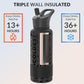 Coldest Insulated Water Bottle with Straw Lid - Stainless Steel Metal Insulated Bottle for Men & Women (Black Leopard, 32 oz)