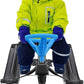 Snow Racer Sled with Steering Wheel and Brakes, Durable Steel Frame, Downhill Steerable Sled for 220 LBS Kids, Teenagers, Adults