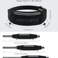 WATERFLY Running Belt Fanny Pack: Breathable 3 Pocket Waist Bag for Men Women Workout Exercise Fitness Phone Holder Fits ALL Phones - Runner Marathon Jogging Race Belt With Bib Clip Black