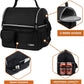 opux Lunch Box for Men, Adult Lunch Box Cooler, Insulated Lunch Bag Women, Dual Compartment Lunchbox for Work, Leakproof Double Decker Lunch Bag, Soft Lunch Pail Tote Boys Girls Kids School, Black