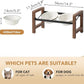 5.5inch Ceramic Adjustable Raised Double Bowls Set with Stand, 3 Heights Elevated, 2 Placement Options,Food and Water Dishes for Puppy, Cats（Double Bowls+Stand, Reactived Glaze -White