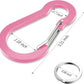 sprookber 3.2 Inch Aluminum Carabiner Clips D Ring, Caribeaner Spring Snap Hook with Keychain for Camping, Hiking, Gym & Outdoor Gear, Set of 10