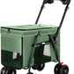 Pet Stroller Cat Dog Stroller Travel Folding Pet Carriers（Green）