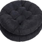 Tiita Seat Cushion Round, Hanging Chair Cushions, Floor Cushion 22 Inch Set of 2, Throw Pillows Indoor/Outdoor (Black, 22 x 22 x 4 Inches)