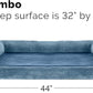 Furhaven Orthopedic Dog Bed for Large Dogs w/ Removable Bolsters & Washable Cover, For Dogs Up to 95 lbs - Faux Fur & Velvet Sofa - Harbor Blue, Jumbo/XL