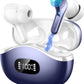 Wireless Earbuds, Bluetooth Headphones 5.3 HiFi Stereo Ear buds with ENC Noise Cancelling Mic, 40H Bluetooth Earbuds with Dual LED Display Charging Case, IP7 Waterproof Earphones for Android iOS, Blue