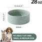 Ceramic Set of 2 Dog Bowls, Food and Water Bowls for Dogs, Puppy, 2pcs Dog Dishes, Pet Feeder(6inch, 2 x Light Green Bowls)