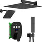 Matte Black Shower System Set Temperature Display Push Button Shower Faucet with 12 inch and 8 inch Wall Mount Full Body Shower Head and Handheld Shower