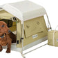 Dog Tent Cotton Fabric, Aluminum Poles and Camping Mat, Outdoor Weatherproof, Dog House Outdoor, Breathable with 2 Side Windows, Portable and Collapsible (Green, Small)