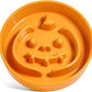 LE TAUCI Ceramic Slow Feeder Dog Bowls Small Breed, 0.6 Cups Dog Food Dish for Fast Eaters, Puzzle Bowl for Small Dogs and Cats,Pumpkin Orange