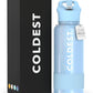 Coldest Insulated Water Bottle with Straw Lid - Stainless Steel Metal Insulated Bottle for Men & Women (Neptune Blue, 32 oz)
