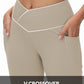 baleaf Women's V Crossover Flare Leggings with Pockets Yoga Pants High Waist Casual Workout Gym Bell Bottom Leggings