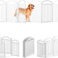 8 Panles Full Matel Freestanding Dog Gates with Door, 192"Extra Wide 32"Tall Free Standing Dog Pet Gate for Indoor & Outdoor. Foldable Pet Fences for Doorways, House, Stairs, Porch, Deck, Yard