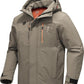 Men's Winter Jacket Waterproof Ski Snow Coat Windproof Snowboard Hooded Raincoats with Warm Graphene lining