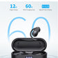 CXK Open Ear Headphones, Bluetooth 5.4 True Wireless Earbuds Bone Conduction Headphones with 60Hrs Stereo Sound, 0.27oz Lightweight Design Open Earbuds with Mic, IPX6 Waterproof Fit Running, Black
