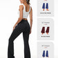 baleaf Women's V Crossover Flare Leggings with Pockets Yoga Pants High Waist Casual Workout Gym Bell Bottom Leggings