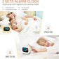 Cute Cat Ear Alarm Clock with RGB 7 Color Night Light & 18 Ringtones,Rechargeable Clock for Kids Bedroom,LED Colorful Digital Display,Bedside Clock for Boys,Girls Birthday Presents(White)