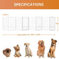 Full Metal Freestanding Dog Gate with Door, 36''Height Foldable Pet Dog Fence for Indoor & Outdoor, 8 Panels Extra Wide Free Standing TallDog Gates for Doorways,House,Stairs,Porch,Deck,Yard