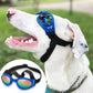 QUMY Dog Sunglasses Dog Goggles for Medium Large Breed Dogs, Wind Dust Fog Protection Eye Wear Pet Glasses with Adjustable Strap for Motorcycle Car Driving Bike Riding Hiking Swimming Over 15lbs Blue