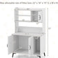 PETSITE Cat Litter Box Enclosure with Storage Shelf, 52 Inches Tall Modern Wooden Hidden Litter Box Furniture with Storage Shelving, Ideal for Indoor Cats (White)