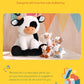 5 Pieces Cow Stuffed Animals for Boys Girls, 1 Mommy Cow with 4 Babies Soft Plush Toy Set Gifts for Kids Children 3 4 5 6 7 8 9 Years, Christmas, Birthday, Party Decorations