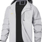 TEZO Mens Rain Jacket Waterproof with Hooded Hiking Coat Lightweight Windbreaker