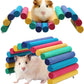 PIVBY 2PCS Wooden Hamster Bridge, Flexible Natural Wooden Ladder Bridge Tunnel Hideout, Hamster cage Accessories for Small Animals Guinea Pig, Rat, Chinchilla, Gerbil, Mice, Mouse (Colorful)