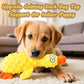 OUANGANC Calming Duck Dog Toy for Aggressive Chewers, Make a Crinkly Crunchy Noise, with Squeaker, 2025 Upgraded Indestructible Puppy Teething Toys, for Small to Medium Dog Breeds (Blue 10.6in)