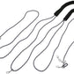 QWORK Adjustable Horse Training and Lunging Aid with Rear Fleece Cover, Navy/Red, Encourages Proper Head Carriage and Comfortable Stretching, Durable Braided Nylon Rope with Metal Clips,